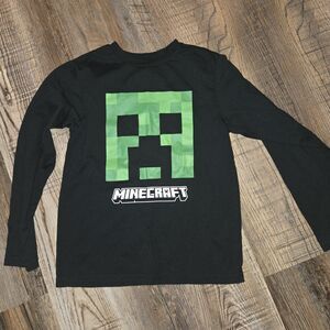 Minecraft Boys Creeper Head Graphic Long Sleeve T-Shirt: Size Youth XS, Mojang